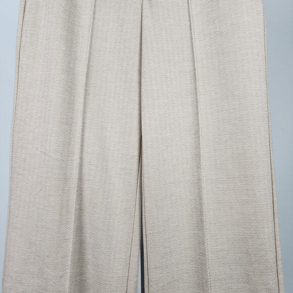 Cotton Club Cream Pleated Wide Leg Pants Size XS - Picture 4 of 9